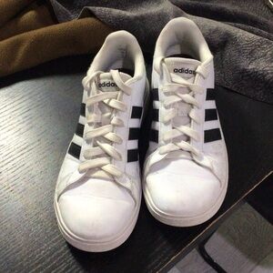 Adidas Classic White with Black Stripes Sneakers